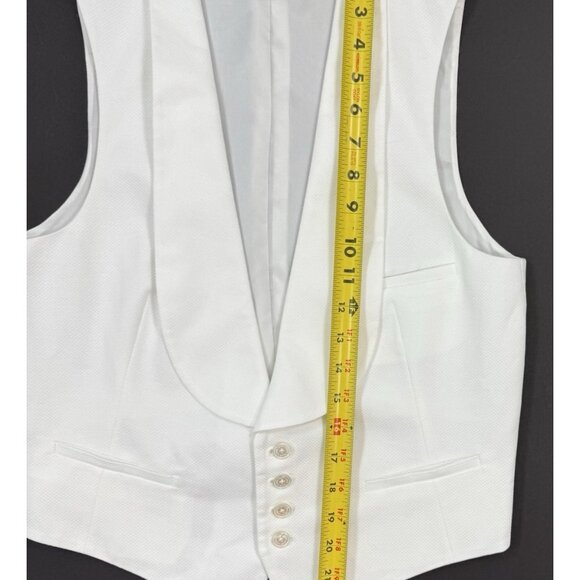 Ralph Lauren Purple Label Womens Zeke Cotton Pique Vest Size 8 Waistcoat White - Picture 13 of 13